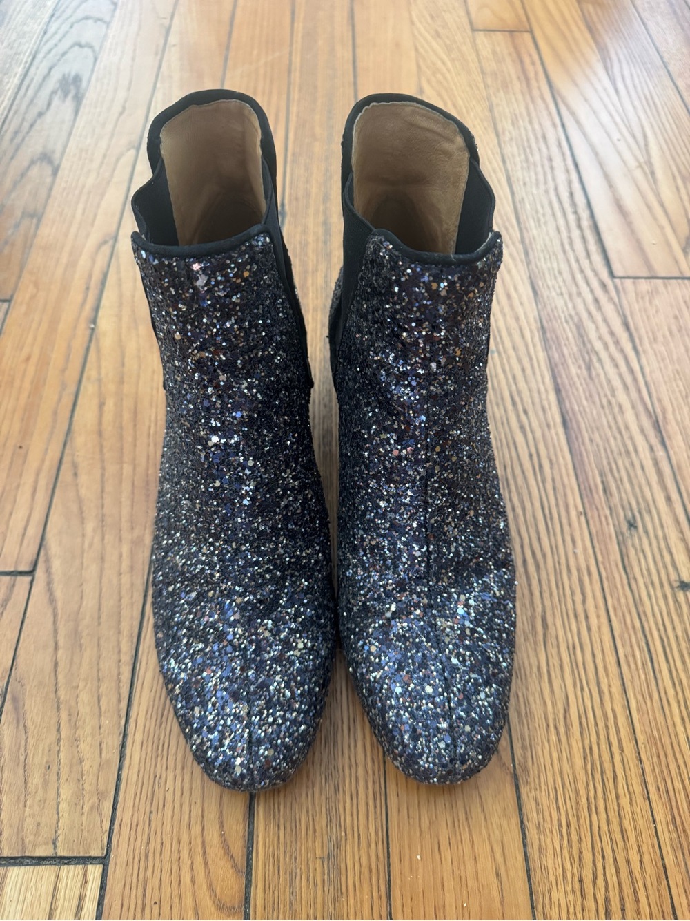 GLITTER BOMB 💣 Madewell Black Glitter Chelsea Bootie 9